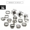 thumbnail image 4 of yuehao accessories rings above set vintage rings blue women bohemian silver rings 15pcs/set stack rings silver, 4 of 8