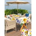 thumbnail image 5 of Outdoor Tablecloth with Umbrella Hole for Patio/Picnic/Party/Camping, Spring Floral Waterproof Table Cloth Rectangle Table Cover Washable, Watercolor Lemons Garden Flowers Farmhouse (60"x 102"), 5 of 8