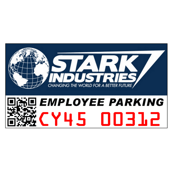 Stark Industries Employee Parking Window Cling Vinyl Parking Decal