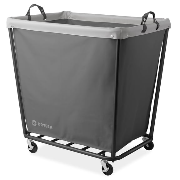 Dryser X-Large Heavy-Duty Commercial Rolling Laundry Hamper on Wheels with Removable Canvas Bin - Gray