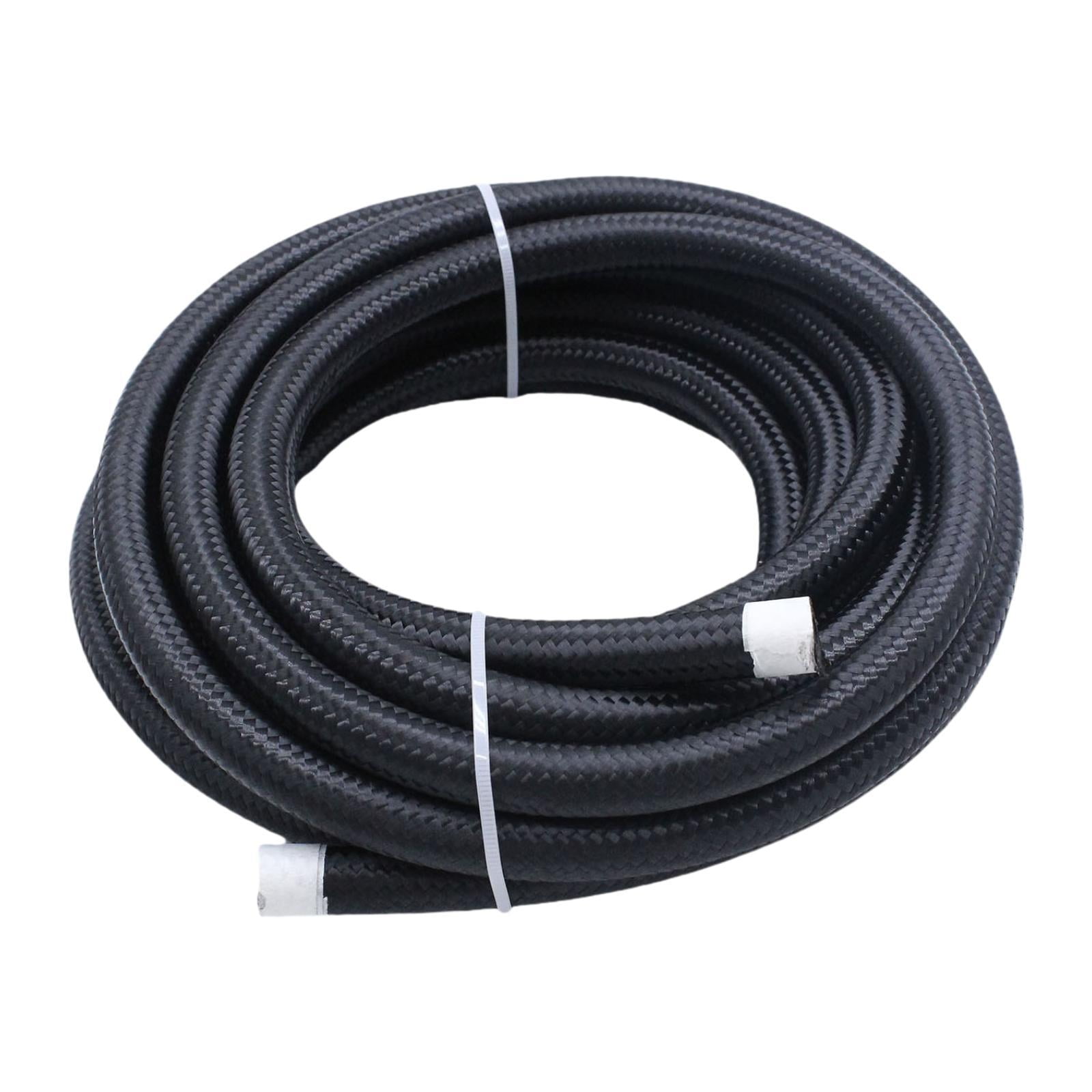 Wzmzjy 2ft 6AN 3/8" Cpe Gas Fuel Line Hose Nylon Stainless Steel Braided for Pump Gas,