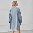 thumbnail image 6 of Women's Short Sleeve Button Down Flowy Tiered Denim Dress Cute Dresses for Women Casual Dresses for Summer Wrap Dresses for Women Long Sleeve Dress for Women V Neck Trend Dresses for Women Frame Dress, 6 of 8