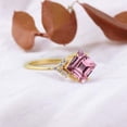 thumbnail image 2 of DBESTSTUDIOS Pink Sapphire Women Ring Diamond Anniversary Gold Ring Princess Cut Gemstone Ring September Birthstone Handmade Ring 7 MM 1CT, 2 of 8