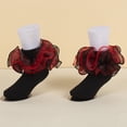 thumbnail image 4 of Yuaguia Girls Lace Trim Breathable Princess Dance Socks, Cute Ruffle Short Socks for Kids Daily Wear, Party Events, and Spring Dance Performance Accessories, Black 8-10 Years, 4 of 4