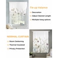 thumbnail image 3 of Spring Botanical Floral Tie Up Curtains for Window, Thermal Insulated Balloon Shade Adjustable Rod Pocket Curtains Valance Panels for Kitchen Bathroom Cafe 52 x 63 Farmhouse Summer Flowers, 3 of 6