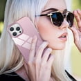 thumbnail image 5 of Compatible with iPhone 14 Pro Case Glossy Hard Electroplating Case Cute Women Girls Makeup Mirror Case Slim Soft Bumper Camera Lens Protection Screen Protector Shockproof Cover, Pink, 5 of 11