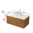 thumbnail image 5 of LiviNest 36" Bathroom Vanity with Sink: Wall Mounted Floating Cabinet with Herringbone Wood Doors & Glass Basin - Modern Storage for Small Bathrooms & Apartments, 5 of 6