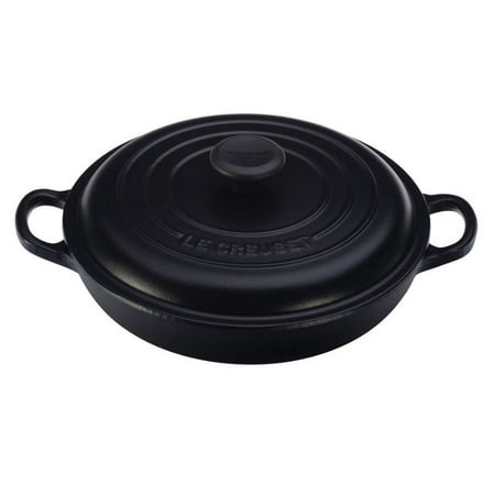 - Le Creuset Enameled Cast Iron Braiser - 1.5 Qt. Matte Black