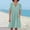 *Mint Green, variant on ClodeEU Women's Linen Blend V-Neck Short Sleeve Dress ,Loose Fit Casual Dress in Vintage Style Blue,Womens Plus XXL