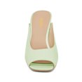 thumbnail image 2 of XYD Women Chic Square Peep Toe Mules Slip on Chunky Block High Heels Shopping Daily Dressy Slide Sandals Size 7 Green, 2 of 4