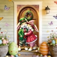 thumbnail image 3 of Stijggn Easter Door Cover Easter Decorations Spring Door Banner Easter Bunny Door Decorative Colorful Flower Rabbit Background for Home Party Supplies, 3 of 6