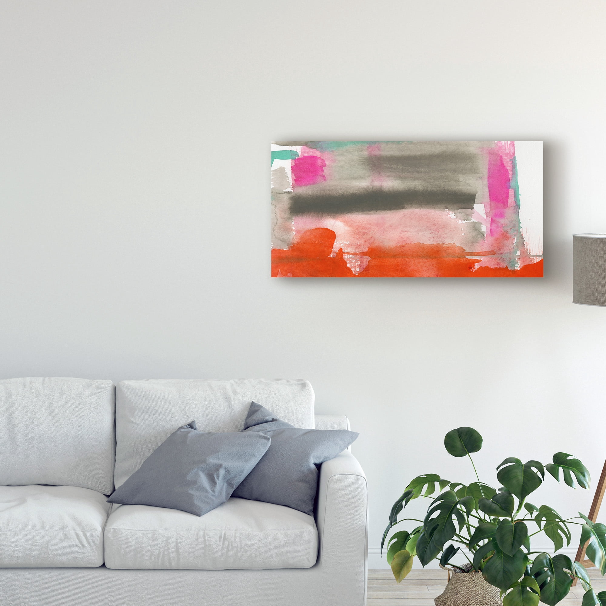 Trademark Fine Art 'Red, Pink And Grey III' Canvas Art by Jennifer Goldberger