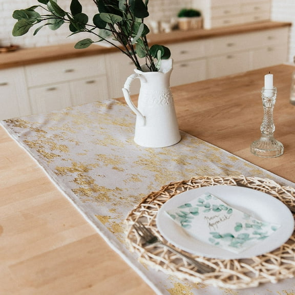 Worgeous dining room table runner wedding tabletop cloth Golden 2Pcs
