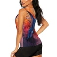 thumbnail image 3 of Balery Vibrant Hummingbird Watercolor Art Camiseta sin mangas estampada ligera para mujer, tops de entrenamiento sin mangas, camisetas de yoga transpirables de secado rápido.-XX-Large, 3 of 7