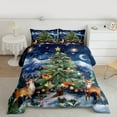 thumbnail image 2 of Manfei Green Christmas Tree Bedding Comforter Set for Children, Merry Xmas Twin Comforter Sets, Cartoon Deer Stars Bedding Set, Microfiber Bedroom Decor, Reversible 2 Pieces, 2 of 8