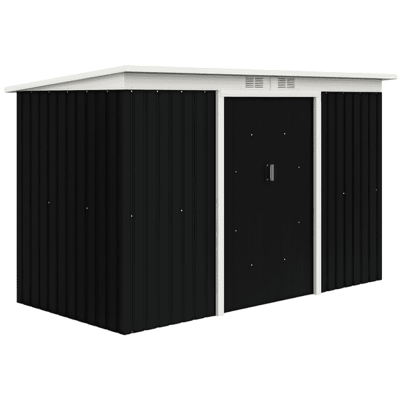 Outsunny 9'x4' Garden Storage Shed Galvanized Steel Tool House, Grey