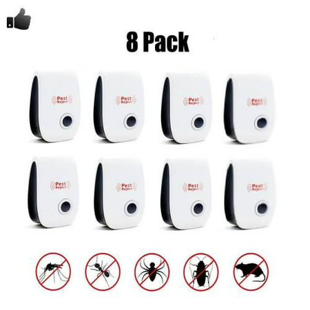 8 Pack Ultrasonic Pest Repeller, Spider Repellent Indoor Best Electronic Plug Pest Reject Control Mosquito Cockroach Mouse Killer Repeller to Repel Insects Mice Spider Ant Roaches Bugs