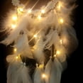 thumbnail image 2 of Lámpara de pared LED CHAO forma de corazón atrapasueños bohemio blanca con luces, 2 of 3