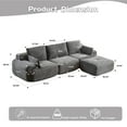 thumbnail image 2 of Modern Memory Foam Compressed Sofa,Large Sectional Couches for Living Room,Pet-Friendly Cloud Modular Sectional Sofa,Corduroy Fabric,Extra Deep Loveseat,No Assembly required,GREY, 2 of 9