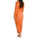 thumbnail image 5 of VISgogo Vestido Largo Plisado para Mujer, Adultos Slim-fit Color Sólido Cuello Redondo Manga Larga Una Pieza VISgogo moda, 5 of 6