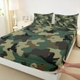 thumbnail image 3 of Castle Fairy Teens Adults Mallard Duck Twin Sheet Sets 3pcs,Camouflage Camo Twin Fitted Sheet Microfiber,Abstract Geometric Breathable Flat Sheet,Super Cozy Room Decor, 3 of 7