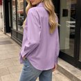 thumbnail image 4 of Tqcoqu Women's Collared Long Sleeve Solid Blouse Loose Casual Shirt with Heart Decorative Buttons, 4 of 6