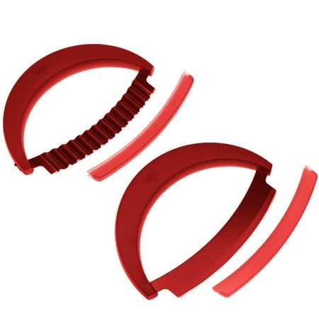 

Kuhn Rikon 2-Piece Crinkle Cutter and Mezzaluna Knife Set Red