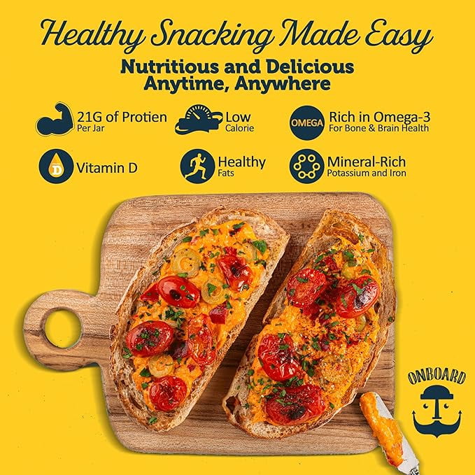 (2 pack) ONBOARD Yellowfin Tuna Spread Hummus Style, 7.1oz Jar, Nuts and Soy Free, Contains Egg and Fish (Tuna)
