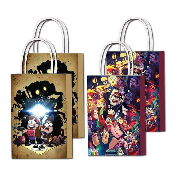 16 Pcs For Gravity Falls-Themed Candy Gift Bags – Party Favor Bags with Handles for Birthday Decorations and Celebrations