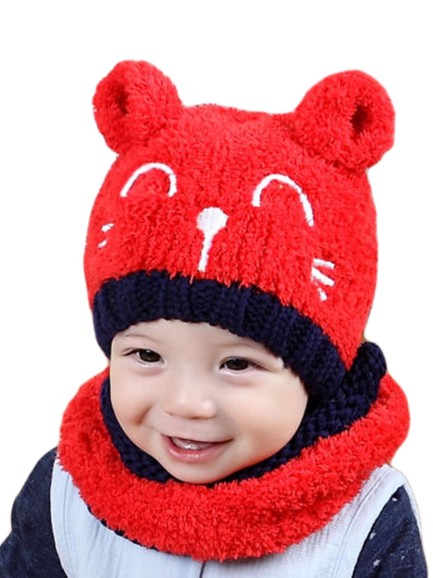 Lovely Beanie Hat Winter Warm Earmuffs Hat for Infant Toddler Baby Children B 