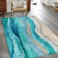 thumbnail image 3 of Rectangle Rug 3x5Ft Marine Coastal Wave Turquoise Ombre Soft Indoor Throw Rugs Carpets for Living Dining Bedroom Kids Room Non-Slip Playroom Crawl Rug Floor Mats Abstract Ocean Sea Shore, 3 of 9
