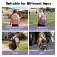 thumbnail image 6 of DAKIMOE Clear Backpack for School - 17 inch Large Heavy Duty Stadium Approved Clear Bookbag, See Through PVC Transparent Backpacks for Travel College Work, Purple, 6 of 8