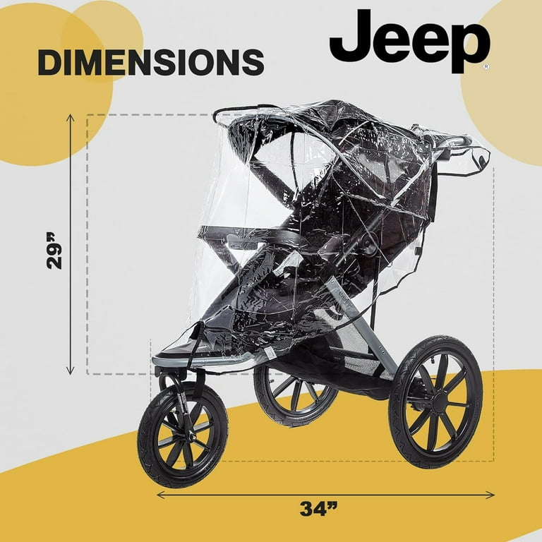 Jeep Jogging Stroller Weather Shield Baby Rain Cover Universal Size to fit most Jogging Strollers Waterproof Windproof Ventilation Protection Pram Vinyl Clear Plastic Walmart