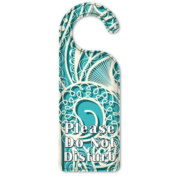 Do Not Disturb Door Knob Hanger Sign - Blue & White Lace