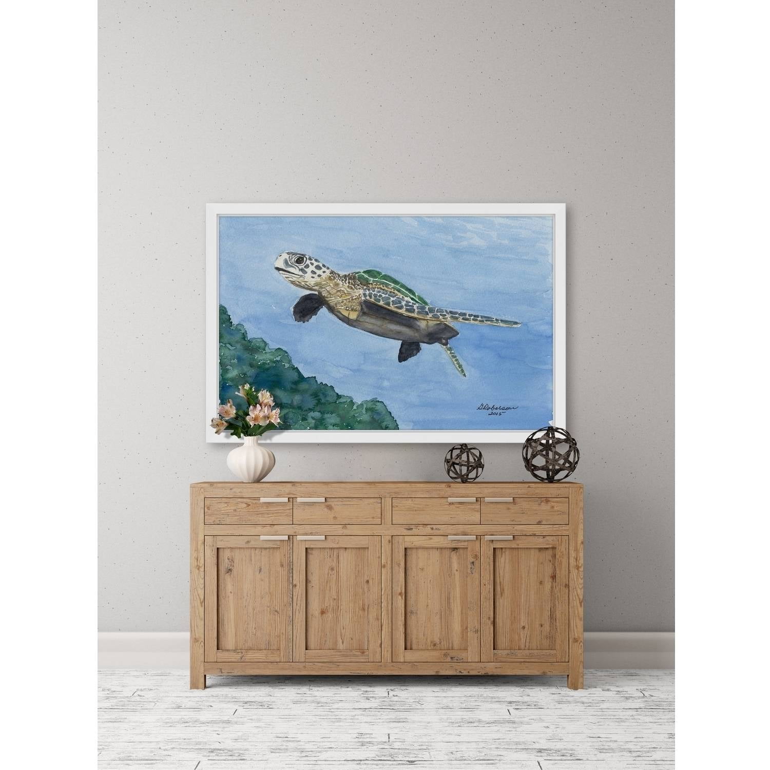 "Turtle of the Sea" Framed Painting Print