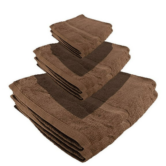 Silky Softy Bamboo Rayon Bathroom Towel and Washcloth Sets, Includes Bath Towel, Hand Towel, Wash Cloth - Extra Strength Blend - Extra Plush Edition - Coffee Brown - 1 Set