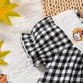 thumbnail image 5 of Zehjuhan Thanksgiving Kids Girl Dress Turkey Print Casual Short Sleeves Plaid Princess Party Dress for Toddler Baby Black，3-6M, 5 of 8