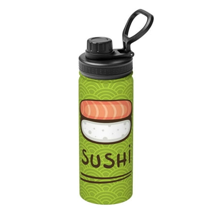 

Gaeub Fresh Sushi Print Stainless Steel Water Bottle 18oz Sports Insulated Kettle for Women Men Suitable as a Gift