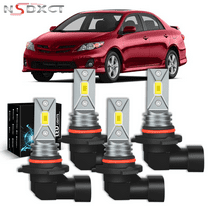 NSDXCT for Toyota Corolla 2009 2010 2011 2012 2013 Combo 4x LED Headlight Bulbs High Low Beam Bulbs
