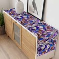 thumbnail image 6 of Purple Blue Leaves Table Runner Stained Glass Botanical Leaf Branches Tablerunners 13 x 70 Inch, Table Decorations Tabletop Scarf for Summer Gathering Holiday Farmhouse Kitchen Dining Decor, 6 of 8