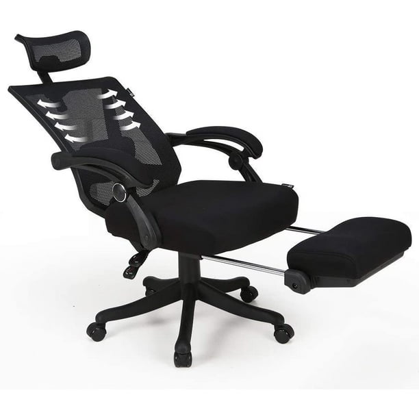 Hbada Reclining Office Desk Chair, Reclining Computer Chair With Desk
