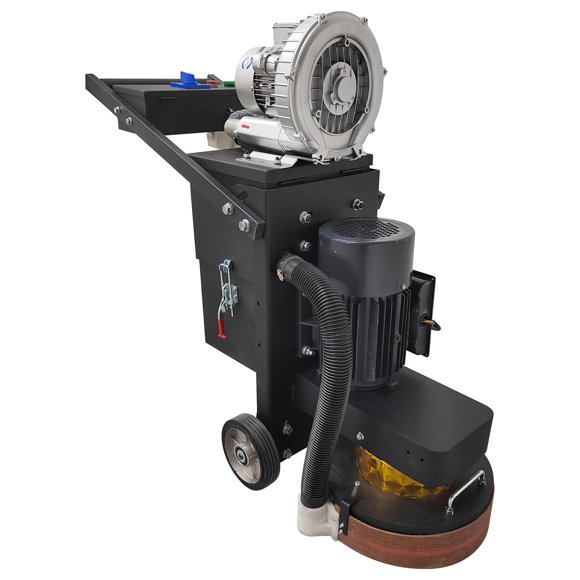 Hand-push Cement Ground Grinder Floor Polishing Machine 4-head Grinding Discs with 20L Vacuum Dust Collector 220V 4KW