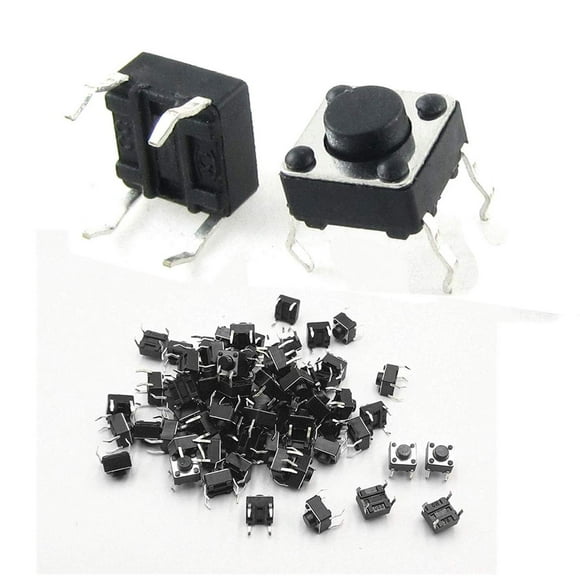 DAOKI 100Pcs Tact Button Switch 6x6x4.3mm 6 * 6 * 4.3mm 4 Pin Micro PCB SMD SMT Momentary Tactile Tact Push Button Switch 4 Pin DIP