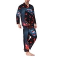 thumbnail image 2 of Fotbe Cosmic Red Sparkle Dice Pijama de Hombre con Estampado de Manga Larga, Conjunto de 2 Piezas, Ropa de Dormir Suave y Cómoda con Bolsillos-X-Large, 2 of 7