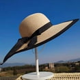 thumbnail image 2 of Women's Big Brim Sun Hat Floppy Foldable Bowknot Straw Hat Summer Beach Hat, 2 of 3