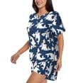 thumbnail image 2 of Picia Shark Pajamas Sets for Women Soft Short-Sleeved Pjs with Lounge Shorts Two Piece Sleepwear-Large, 2 of 9