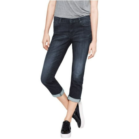 DKNY Womens Mid Rise Soho Skinny Crop Jeans (Dark Wash, 6)