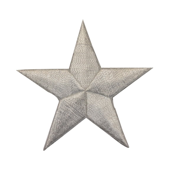 ID 3436 White Star Patch Symbol Space Night Sky Embroidered Iron On Applique