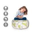 thumbnail image 2 of Cactus Storage Toy Bag Chair, Pattern of Exotic Cacti Along Thorns Drawing on Pastel Background, Stuffed Animal Organizer Washable Bag, Large Size, Yellow Green and Eggshell, by Ambesonne, 2 of 3
