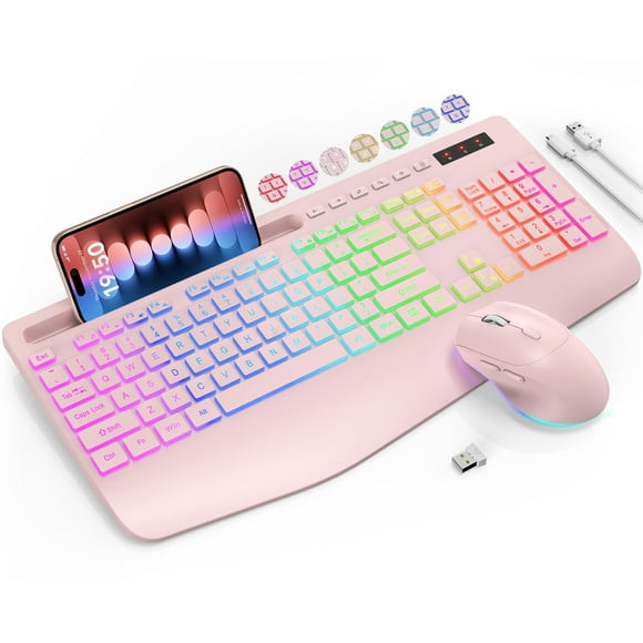 Combo de teclado y ratón inalámbricos SABLUTE KL3 PRO Rosa